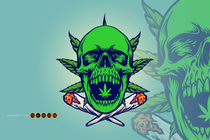 stoner-cannabis-skull-smoke-cigarettes