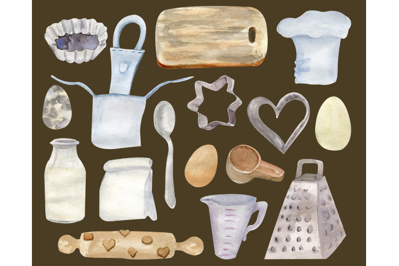 kitchen-utensils-baking-clipart-watercolor-food-clip-art