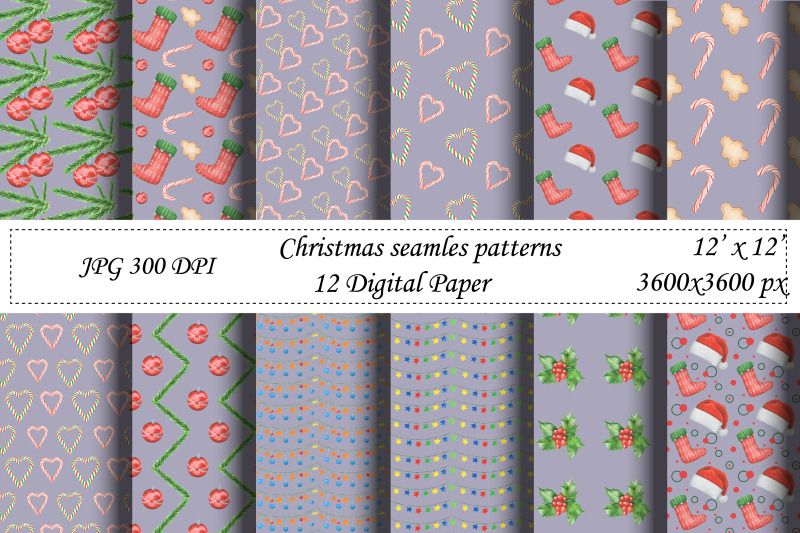 christmas-seamless-pattern-violet-digital-paper-santa-new-year
