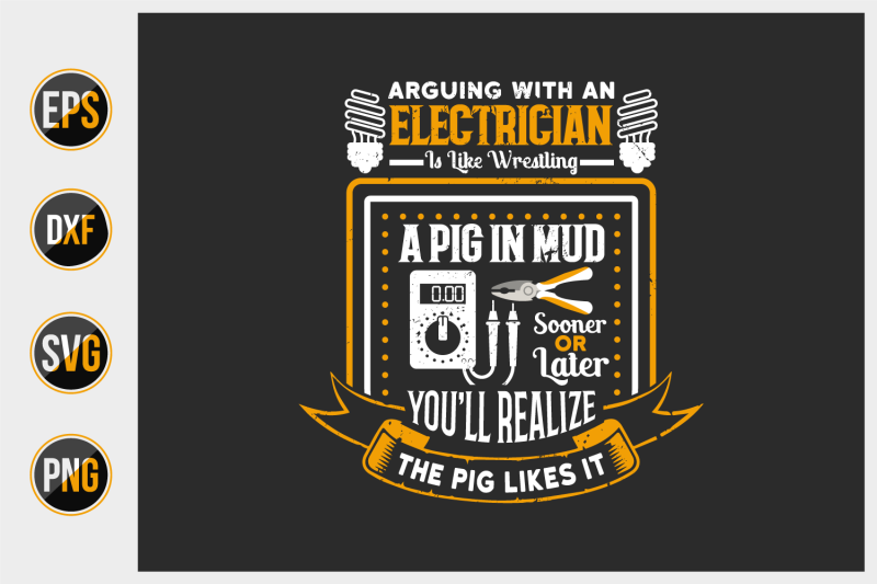 electrician-t-shirt-design-vector