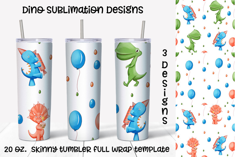 cute-dino-sublimation-design-skinny-tumbler-wrap-design
