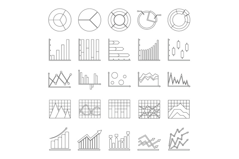 chart-diagram-icon-set-outline-style