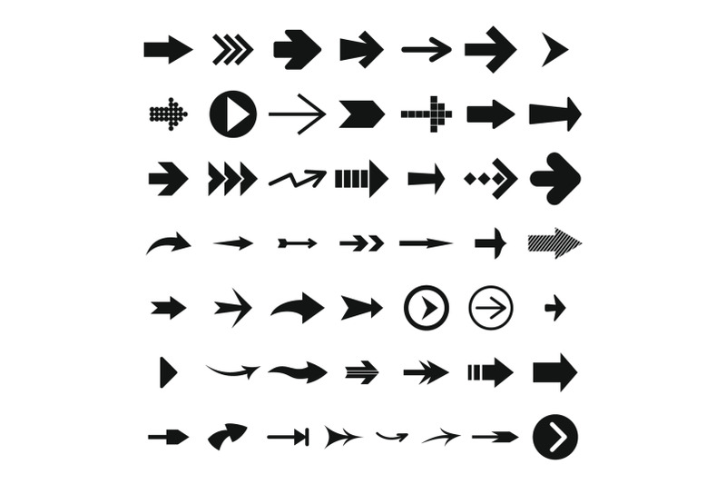 different-arrow-icon-set-simple-style