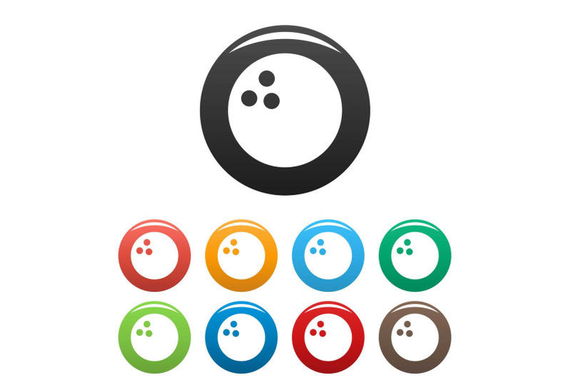 bowling-icons-set-vector