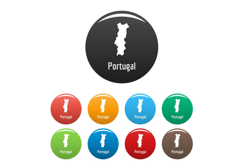 portugal-map-in-black-set-vector-simple