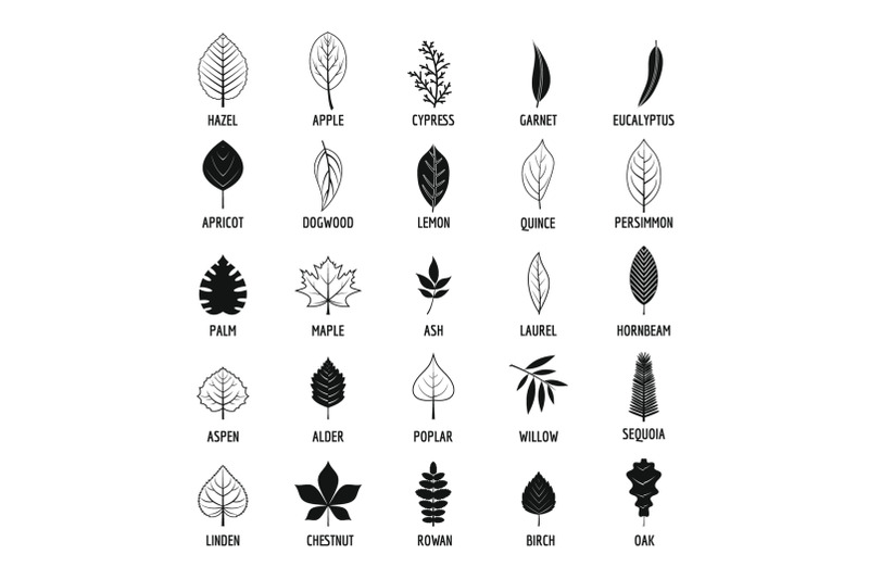 leaf-icons-set-simple-style