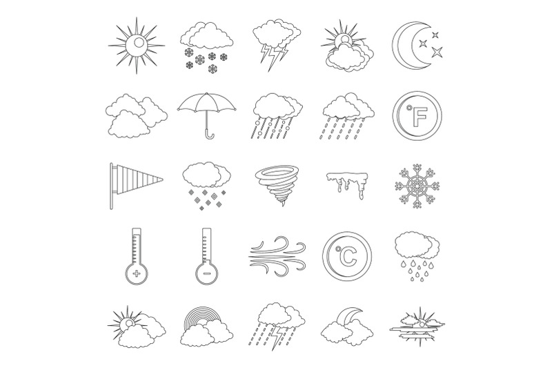 weather-icons-set-outline-style