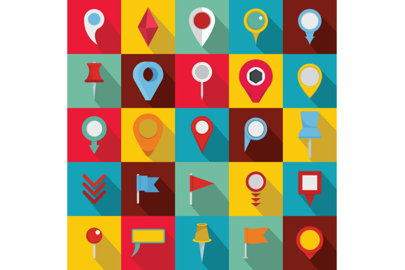map-pointer-icons-set-flat-style