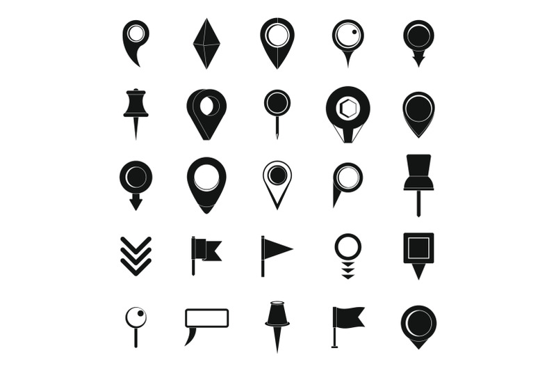 map-pointer-icons-set-simple-style