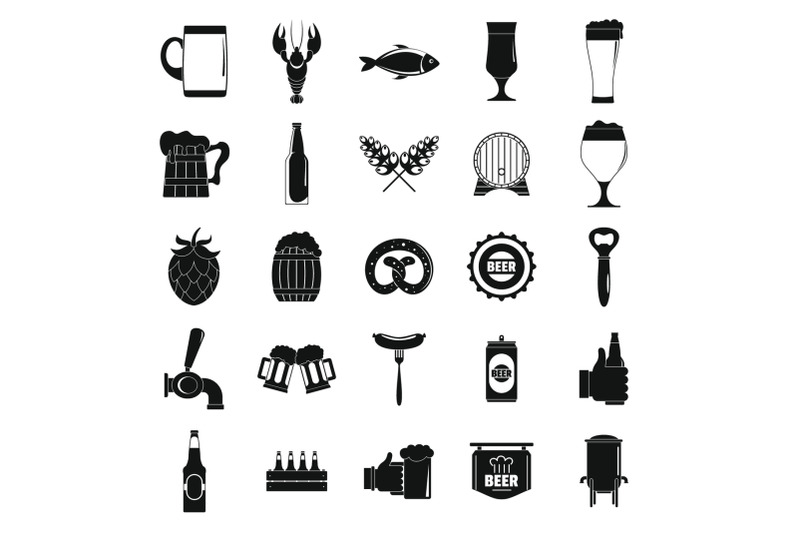beer-icons-set-simple-style