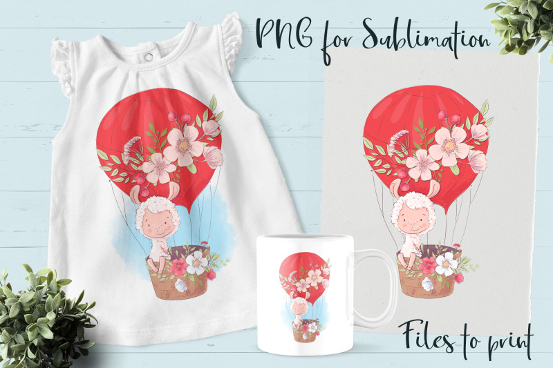 cute-lama-sublimation-design-for-printing