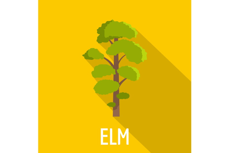 elm-tree-icon-flat-style