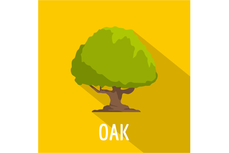 oak-tree-icon-flat-style