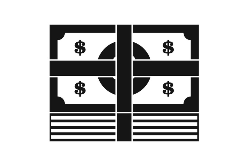 bundle-banknote-icon-simple-black-style