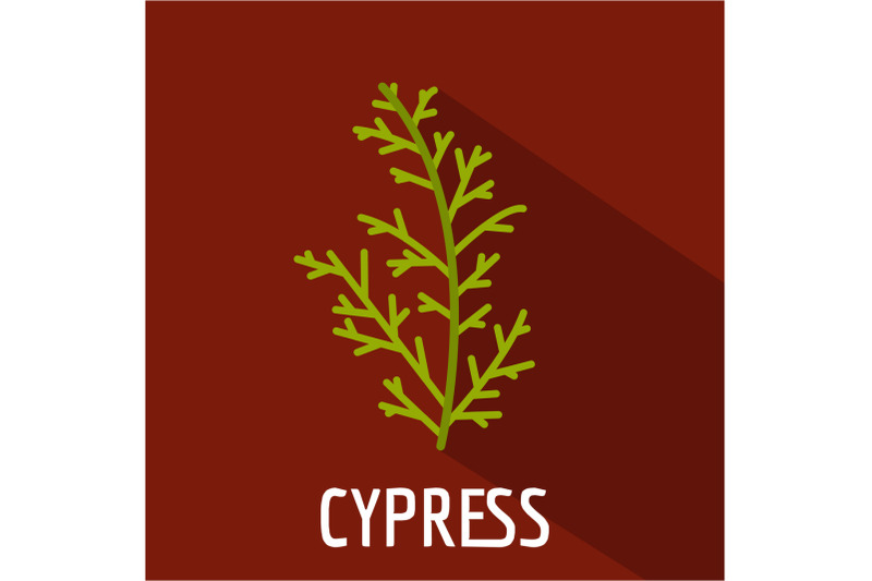 cypress-leaf-icon-flat-style