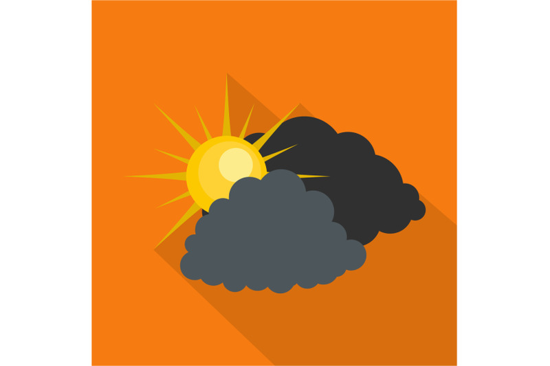 dark-cloudy-sun-icon-flat-style