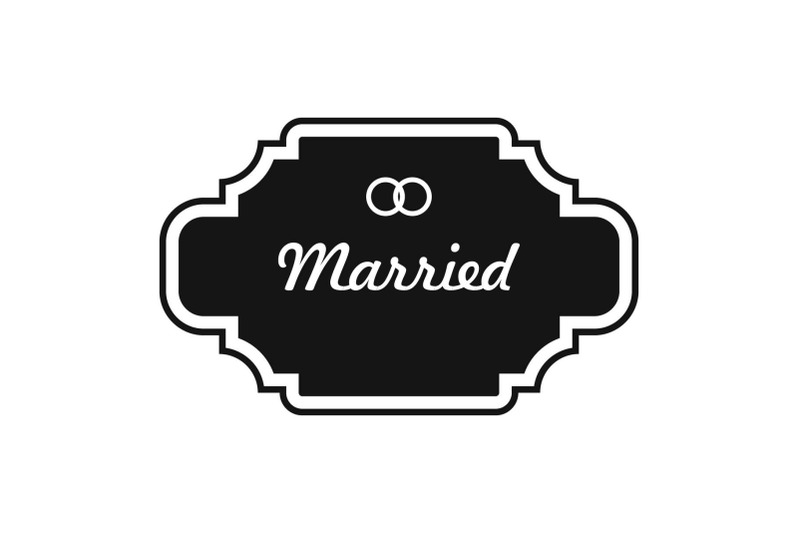married-label-icon-simple-style