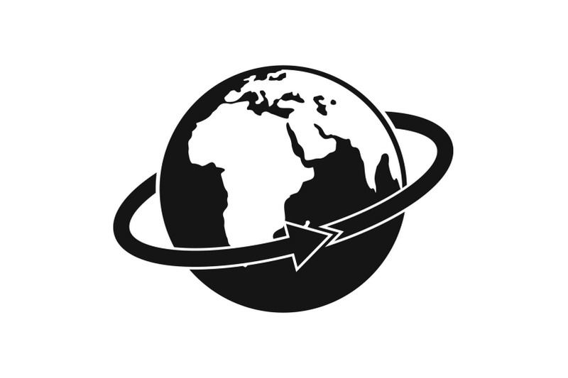 flight-around-earth-icon-simple-style