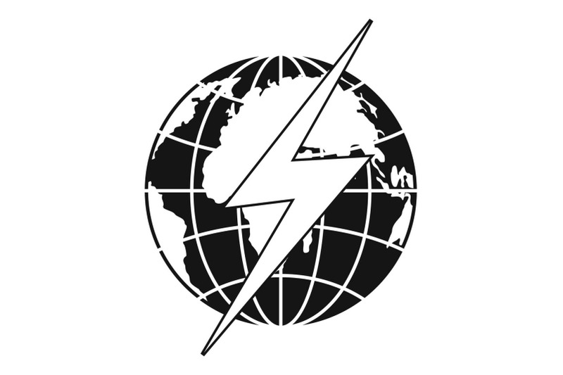 lightning-on-earth-icon-simple-style