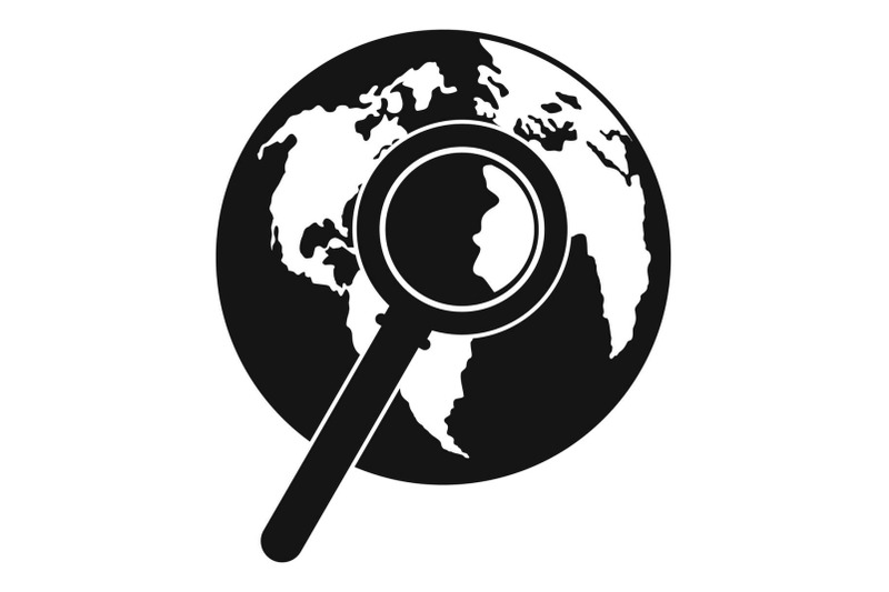 magnifier-on-earth-icon-simple-style