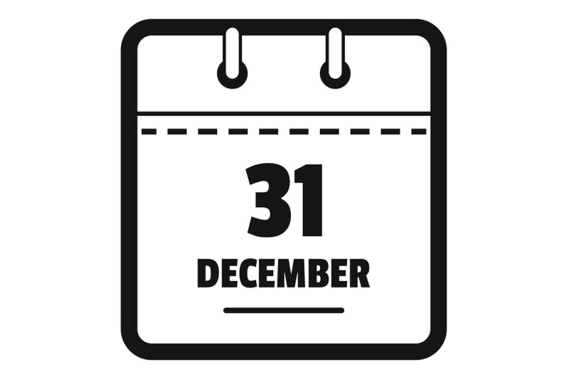 calendar-thirty-first-december-icon-simple-black-style