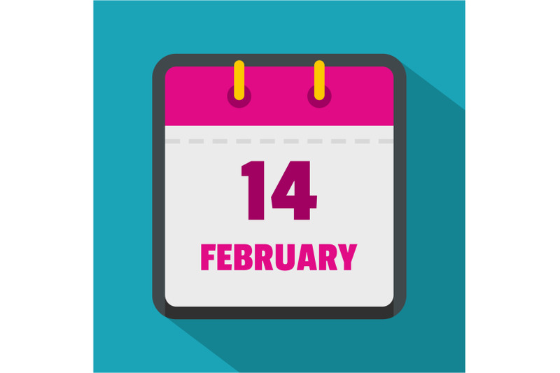 calendar-fourteenth-february-icon-flat-style