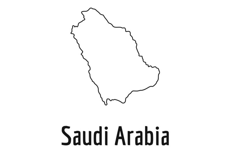 saudi-arabia-map-thin-line-vector-simple
