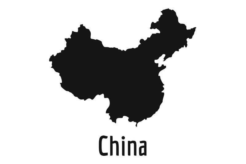 china-map-in-black-vector-simple