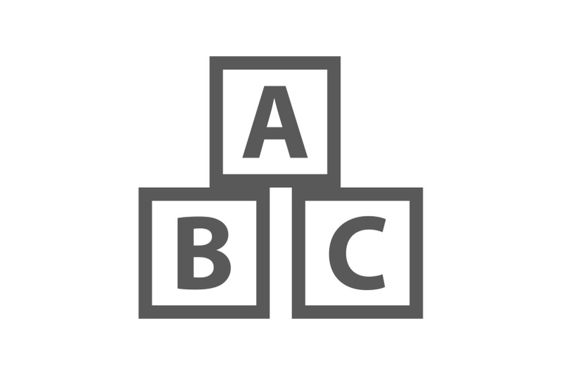 education-abc-blocks-icon-vector-simple