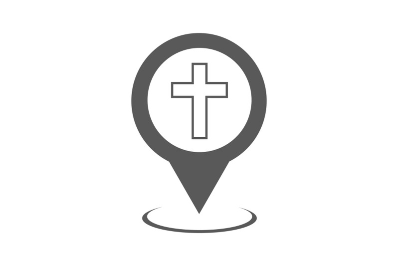 Church map pointer icon vector simple By Anatolir56 | TheHungryJPEG