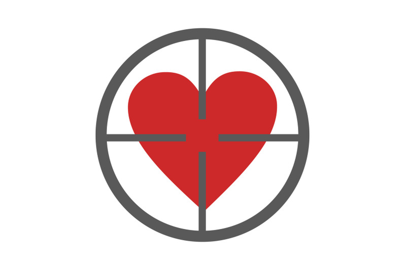 gunpoint-heart-icon-vector-simple