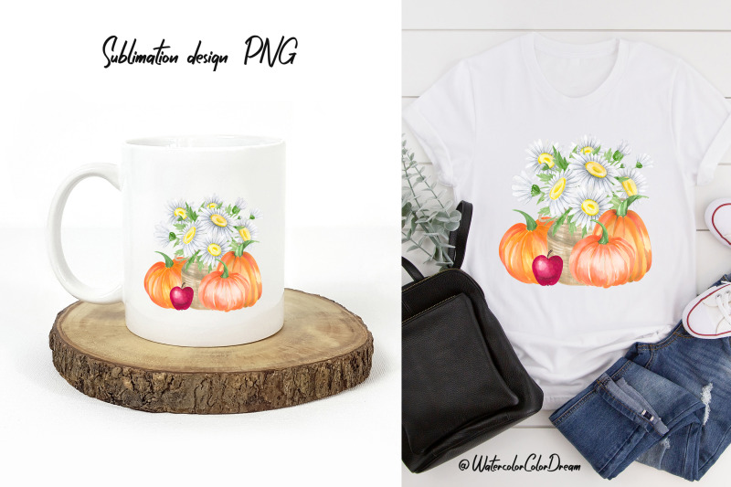 autumn-pumpkins-with-flowers-sublimation-design