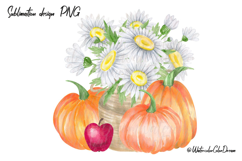 autumn-pumpkins-with-flowers-sublimation-design