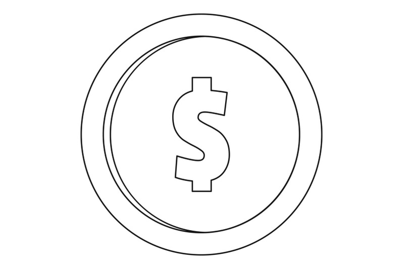 one-dollar-icon-outline-style