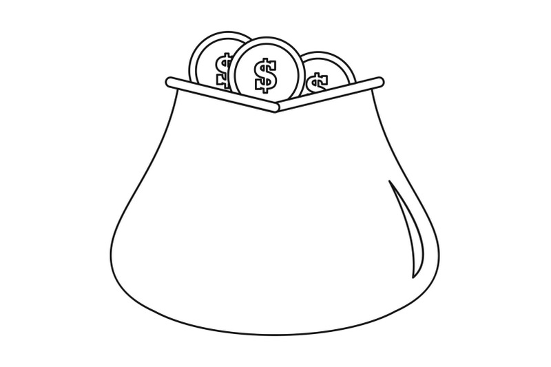 money-bag-icon-outline-style