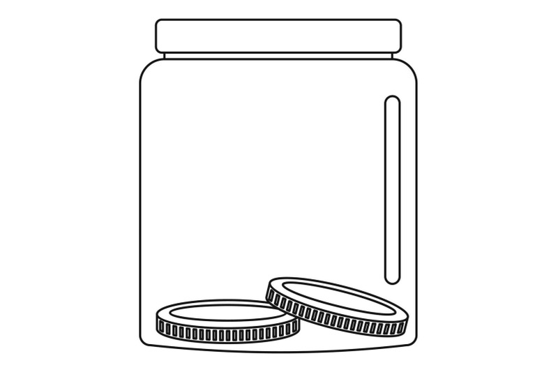 money-in-jar-icon-outline-style