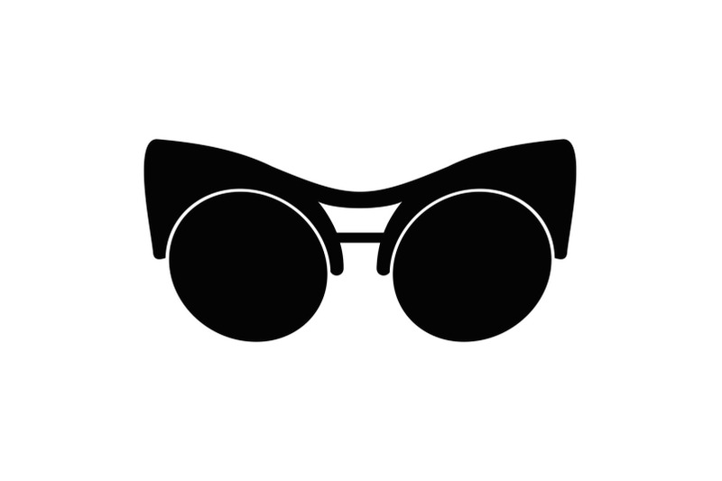 black-eyeglasses-icon-simple-style