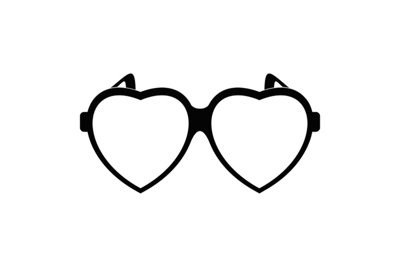 heart-eyeglasses-icon-simple-style