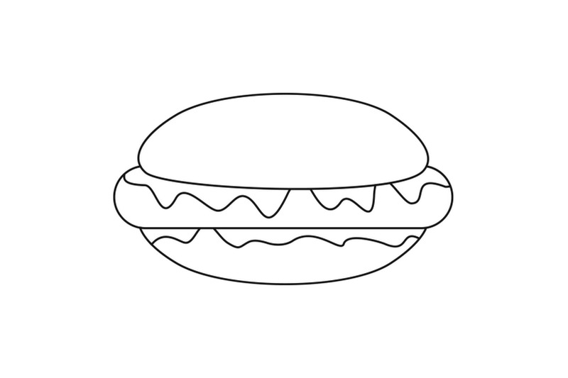 hot-dog-icon-outline-style