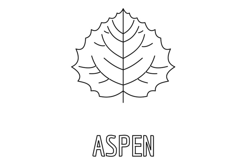 aspen-leaf-icon-outline-style