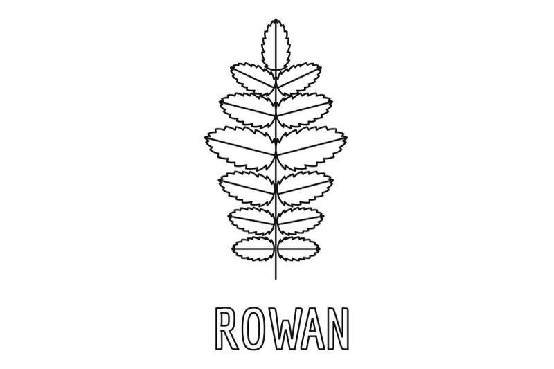 rowan-leaf-icon-outline-style