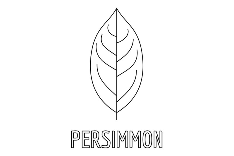 persimmon-leaf-icon-outline-style