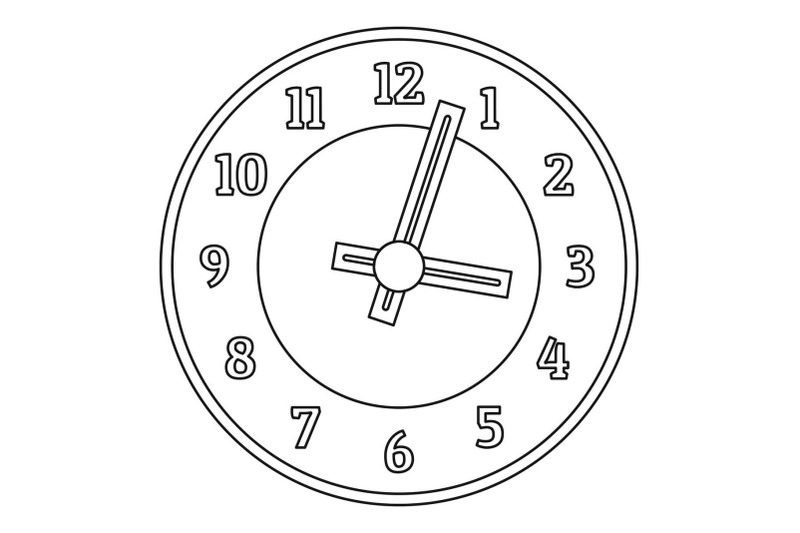 office-clock-icon-outline-style