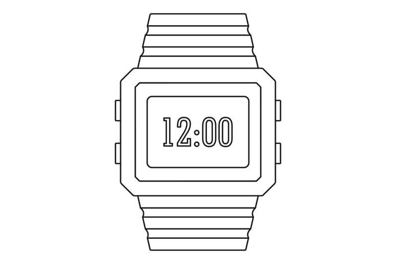 digital-watch-icon-outline-style