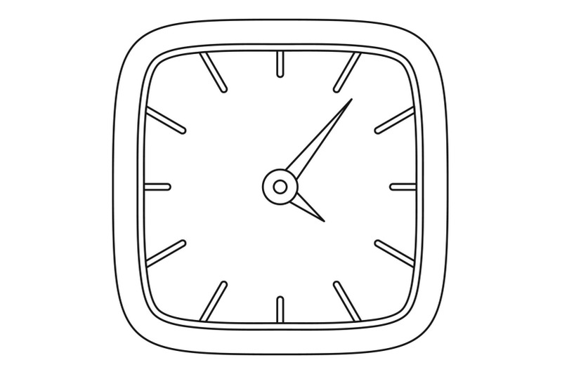 square-clock-icon-outline-style