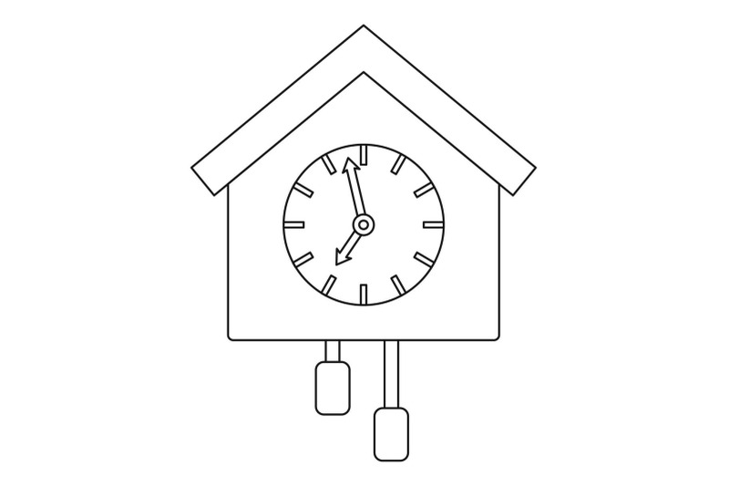 cuckoo-clock-icon-outline-style