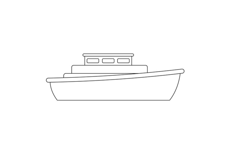 motorboat-icon-outline-style