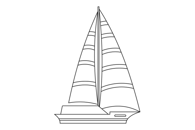 yacht-icon-outline-style
