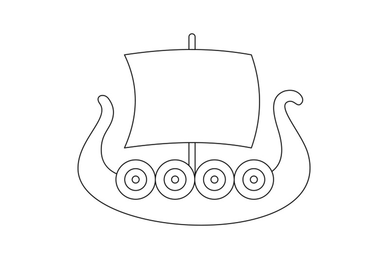 ancient-boat-icon-outline-style