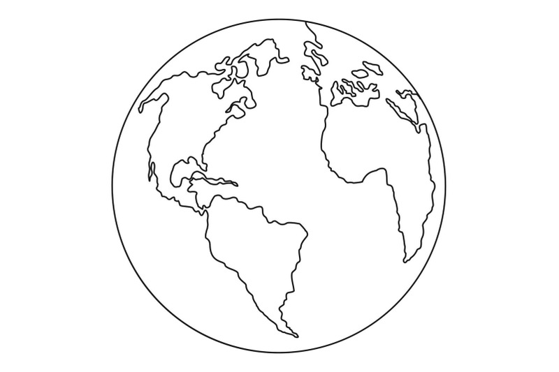 continent-planet-icon-outline-style